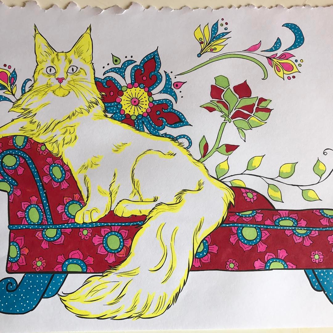 World of Cats: Adult Coloring Book by by Cindy Elsharouni (reviewed by Niki Turner)